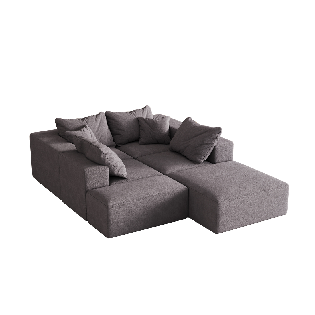 Modern Upholstered Sectional Boneless Couch Set