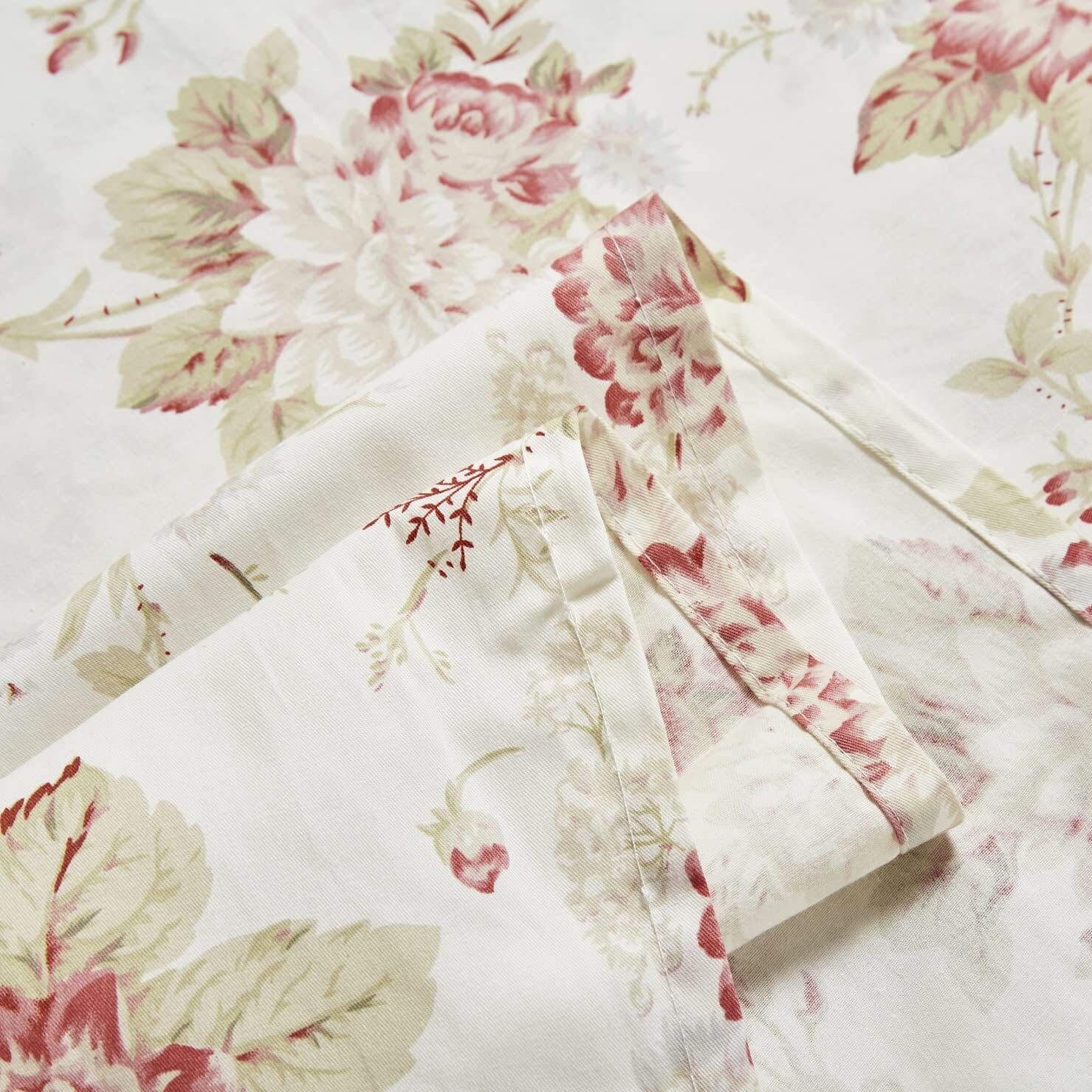 Hint of Mint Cottage Floral Cotton Flat Sheet Set – With Pillowcase (3036)