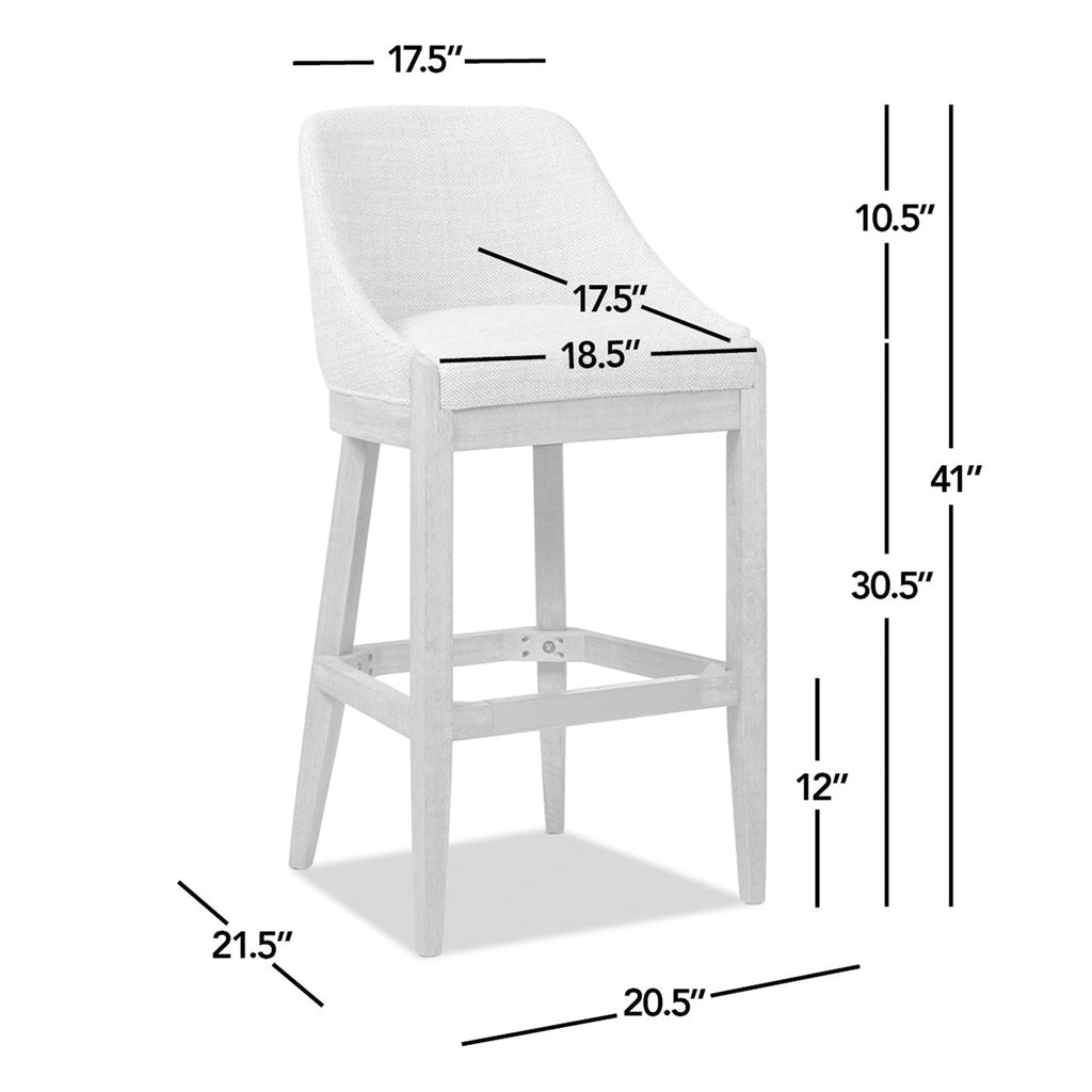 Newport 30.5' Coastal Curved Back Upholstered Barstool
