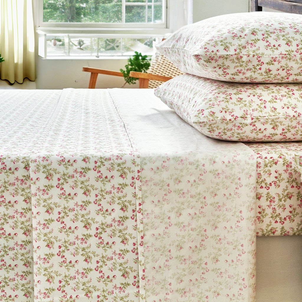 Romantic Coquette Cotton Sheet Set – Floral Deep Pocket Bedding