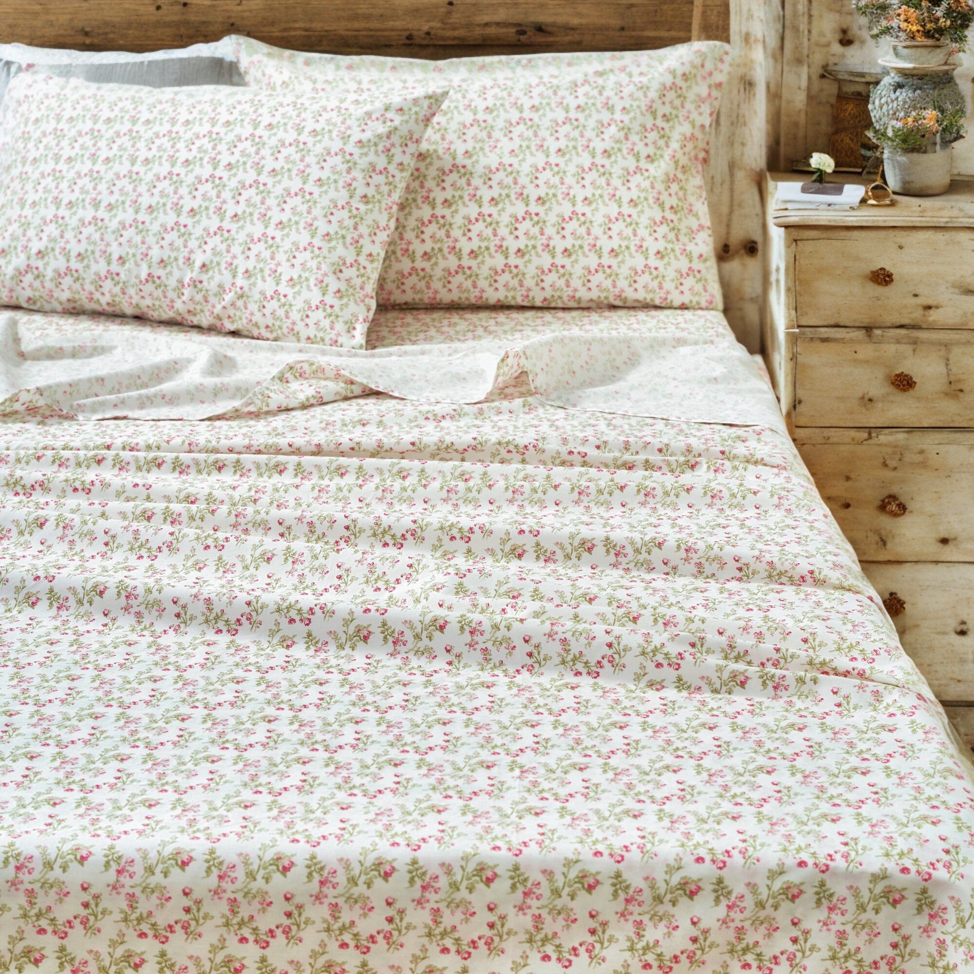 Romantic Coquette Cotton Sheet Set – Floral Deep Pocket Bedding