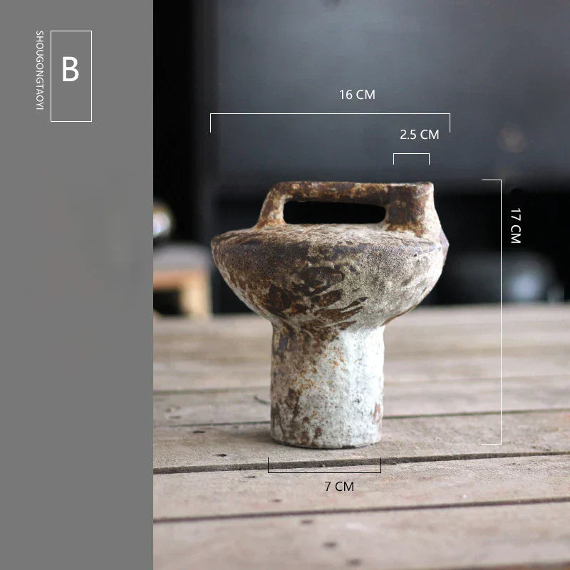 DecorBites™ Handmade Ceramic Vase for Dried Flowers