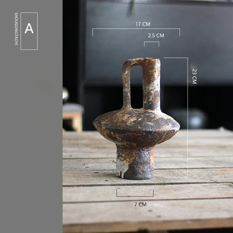 DecorBites™ Handmade Ceramic Vase for Dried Flowers