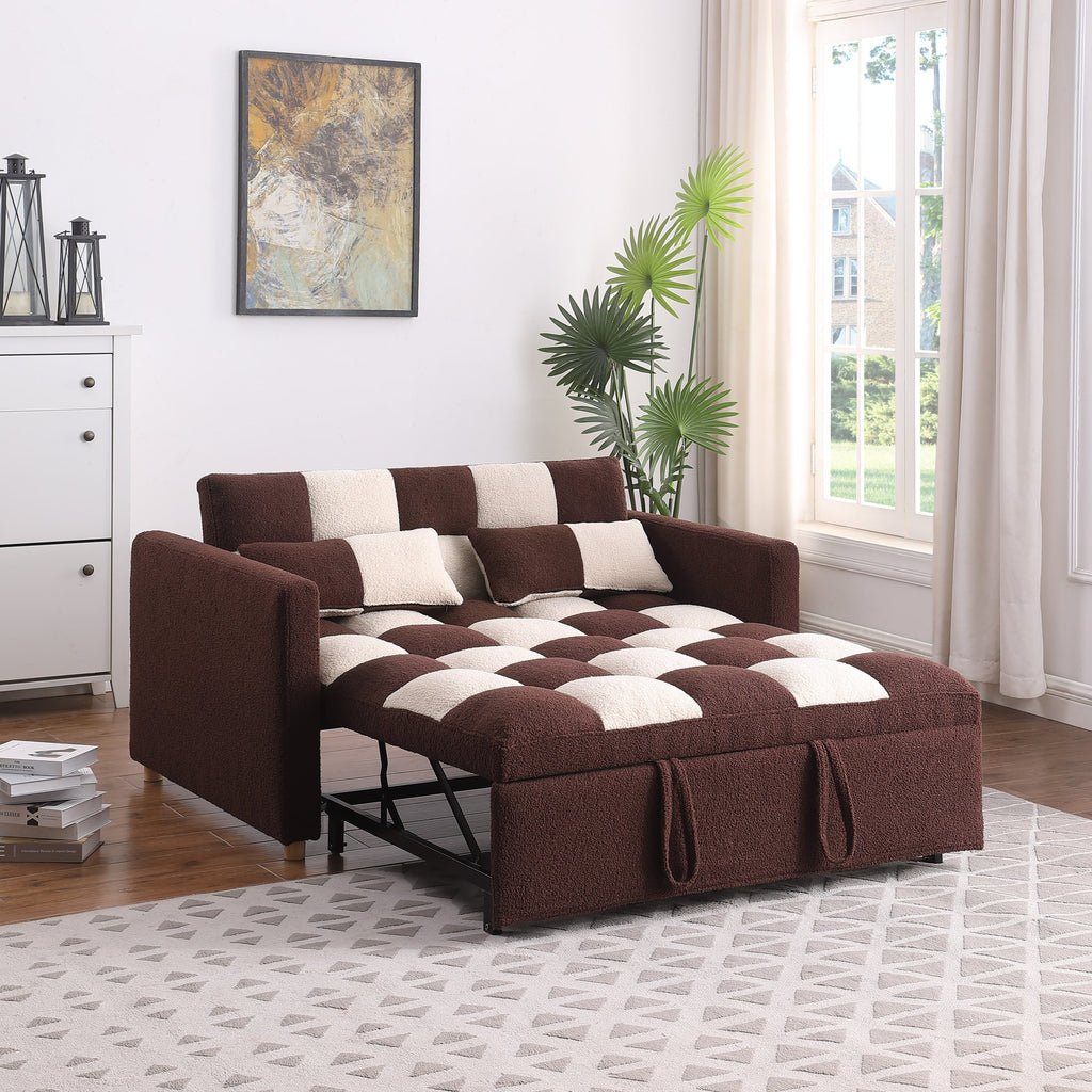 3-in-1 Convertible Sleeper Sofa Bed – Small Pull-Out Loveseat with Adjustable Backrest