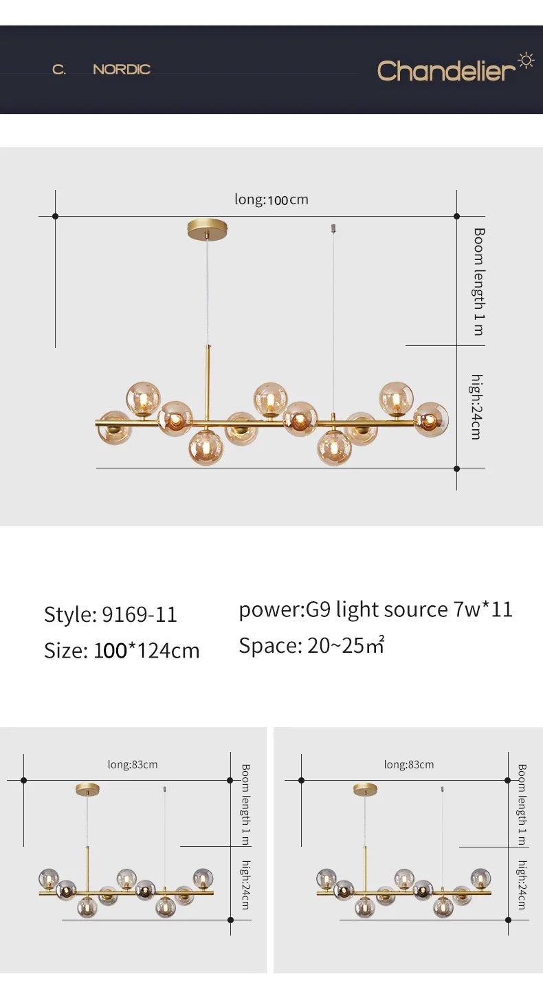 Glass Ball Chandelier – Modern Home Lighting