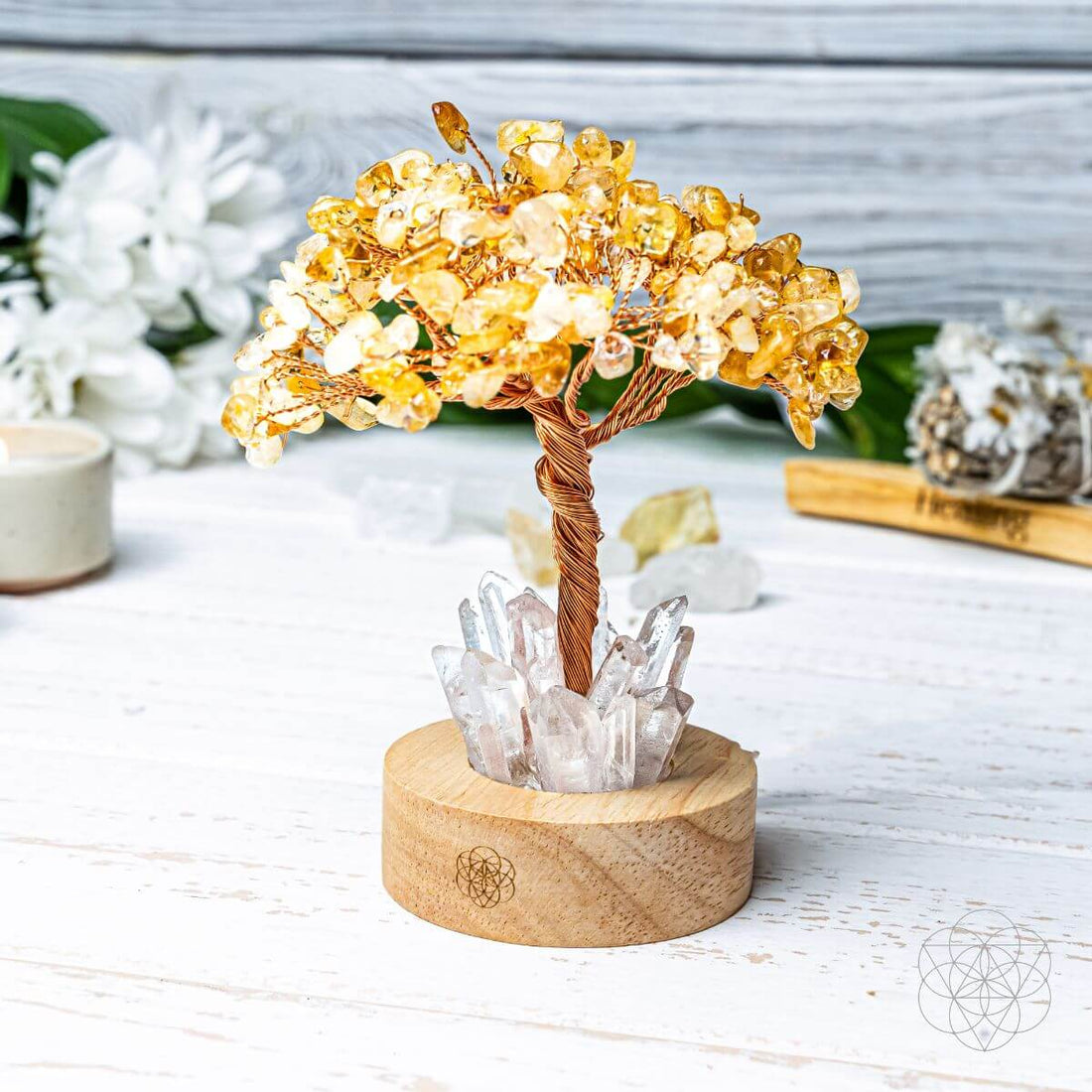 Golden Lamp of Wealth – Citrine Tree Decor
