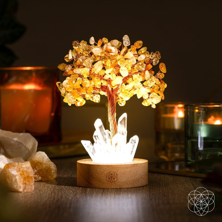 Golden Lamp of Wealth – Citrine Tree Decor