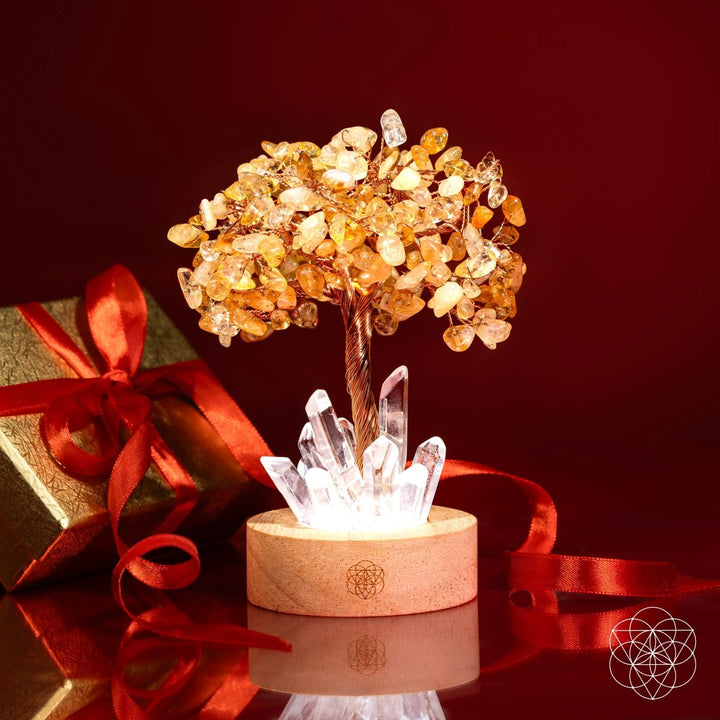 Golden Lamp of Wealth – Citrine Tree Decor