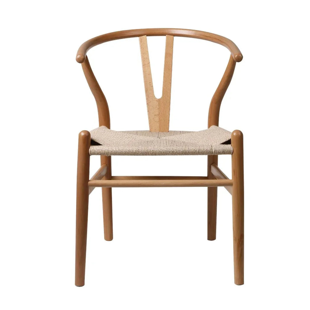 Set of 2 Dining Chairs Rattan Seat Side Chair Kitchen Wood Furniture