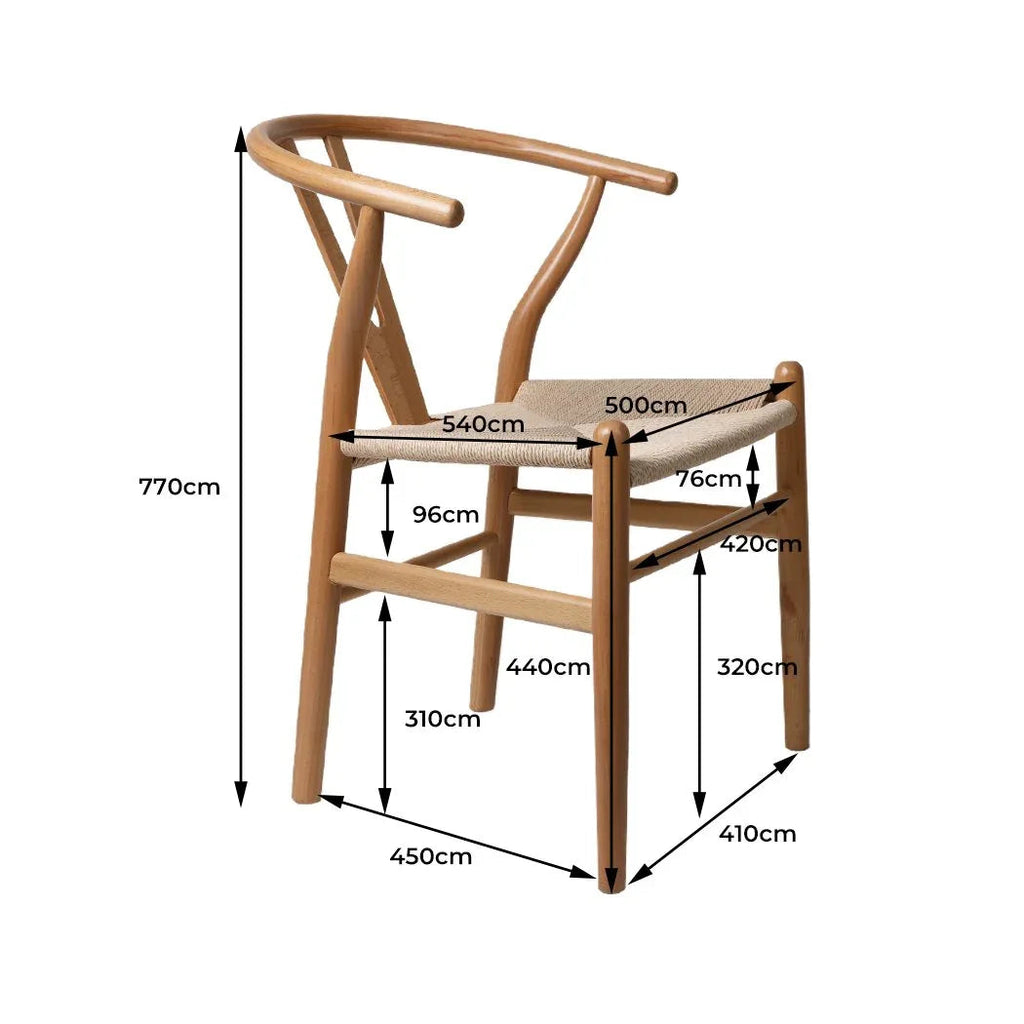 Set of 2 Dining Chairs Rattan Seat Side Chair Kitchen Wood Furniture