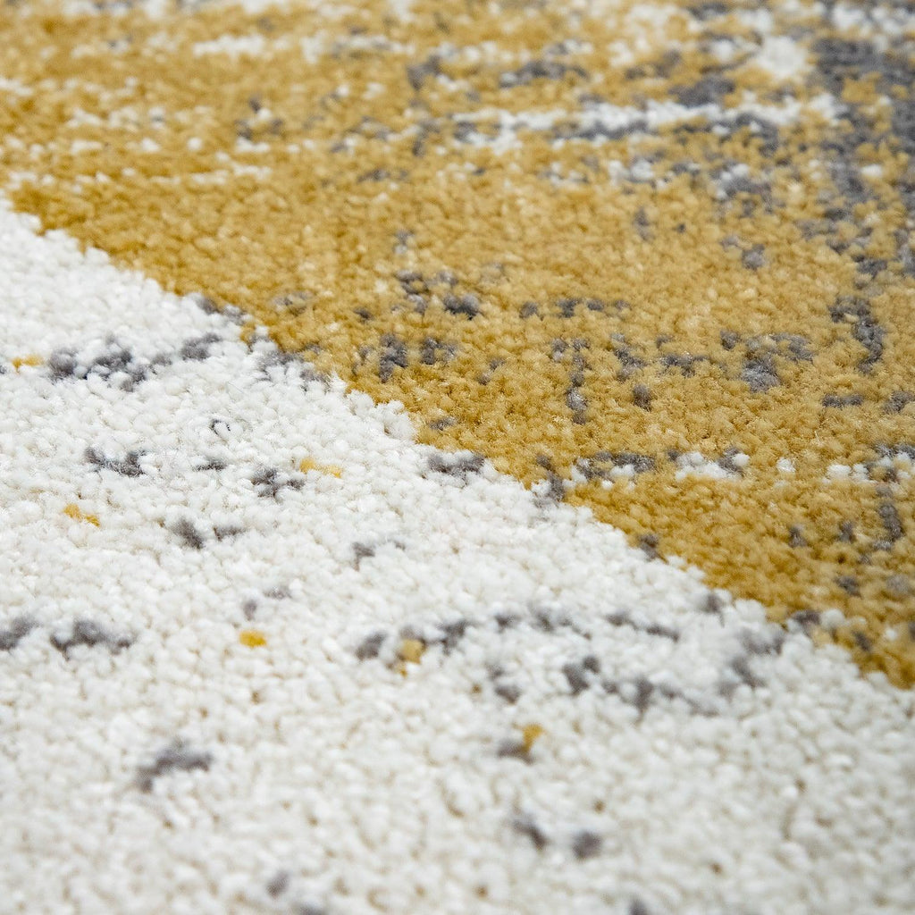 Modern Area Rug Mero Abstract Design - Grey White Yellow