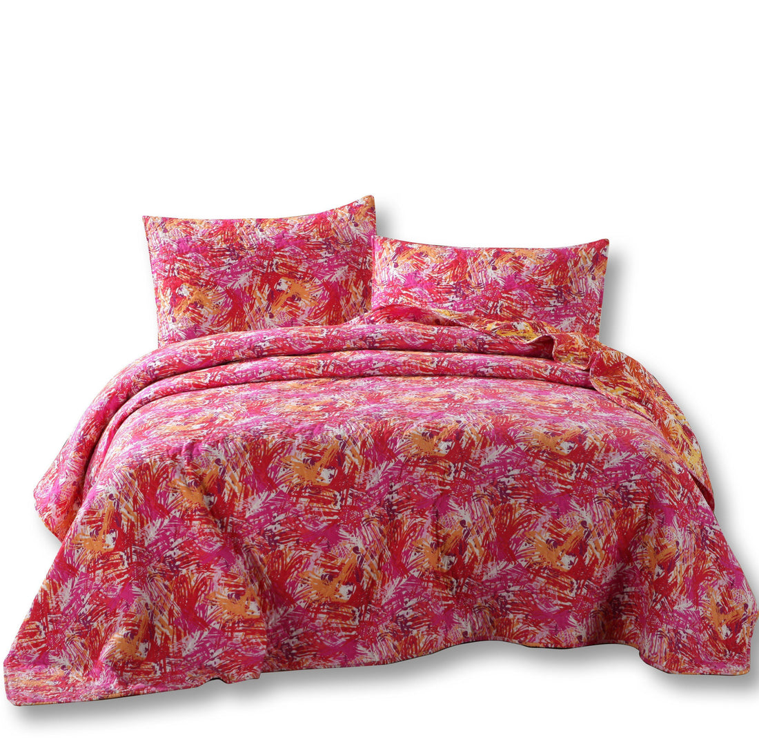 Lovely Pop of Colors Quilted Bedspread Set – Lightweight (KBJ1625)