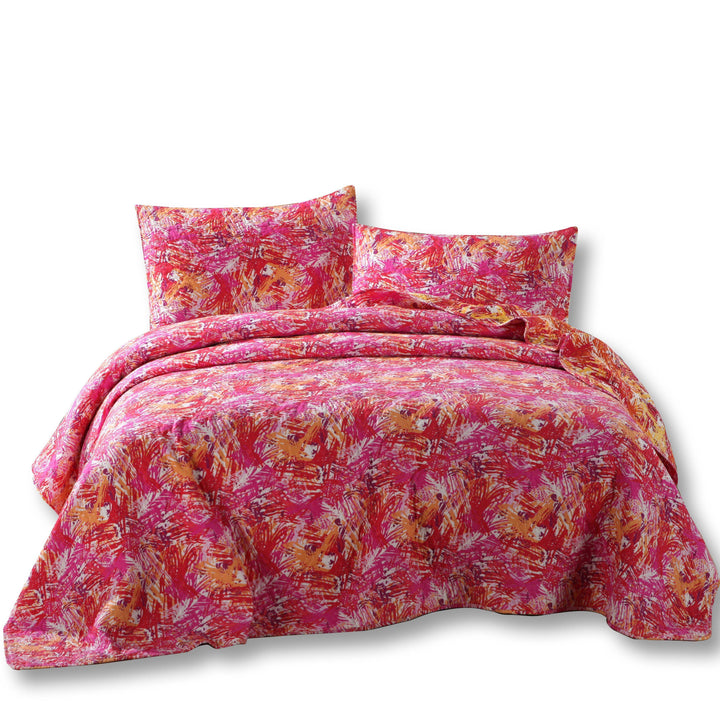 Lovely Pop of Colors Quilted Bedspread Set – Lightweight (KBJ1625)