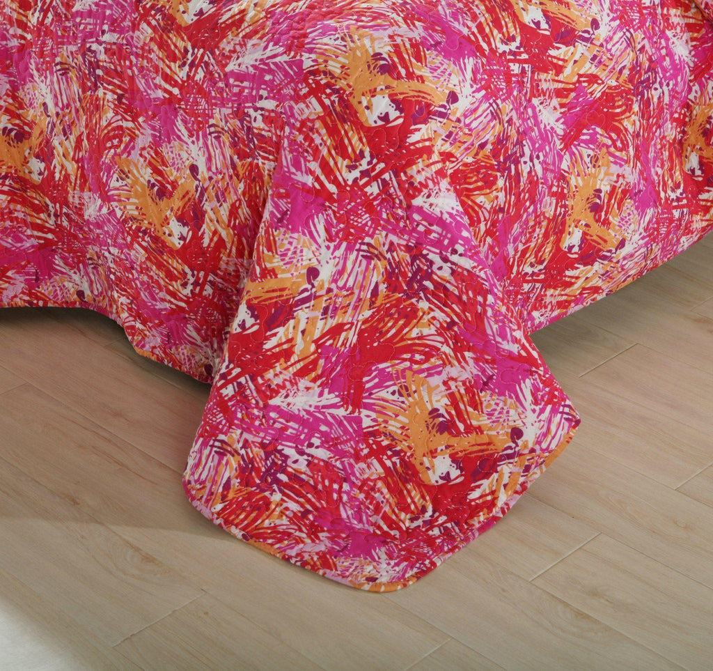 Lovely Pop of Colors Quilted Bedspread Set – Lightweight (KBJ1625)