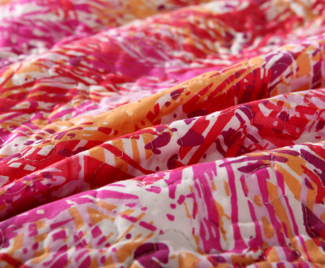 Lovely Pop of Colors Quilted Bedspread Set – Lightweight (KBJ1625)