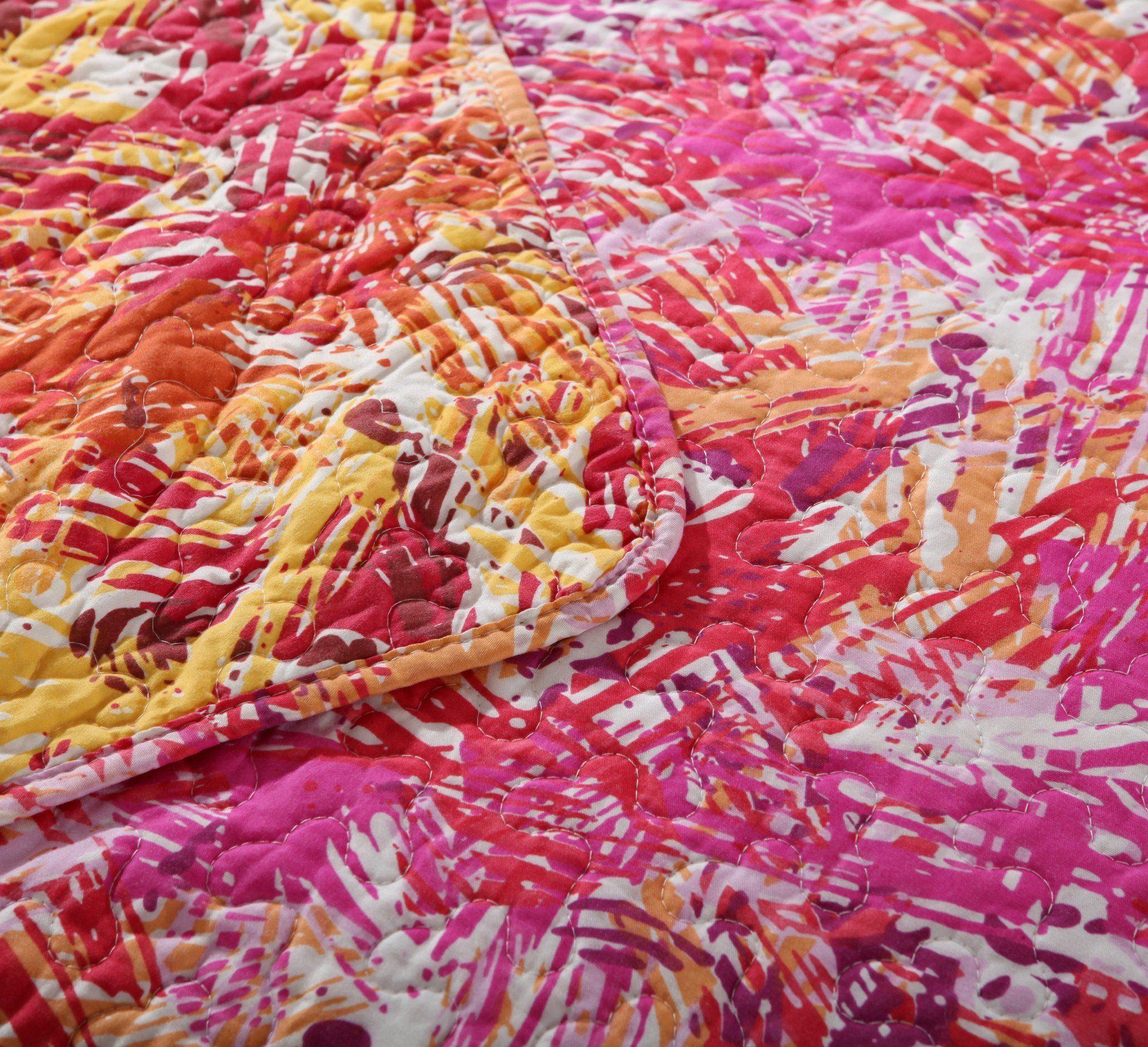 Lovely Pop of Colors Quilted Bedspread Set – Lightweight (KBJ1625)
