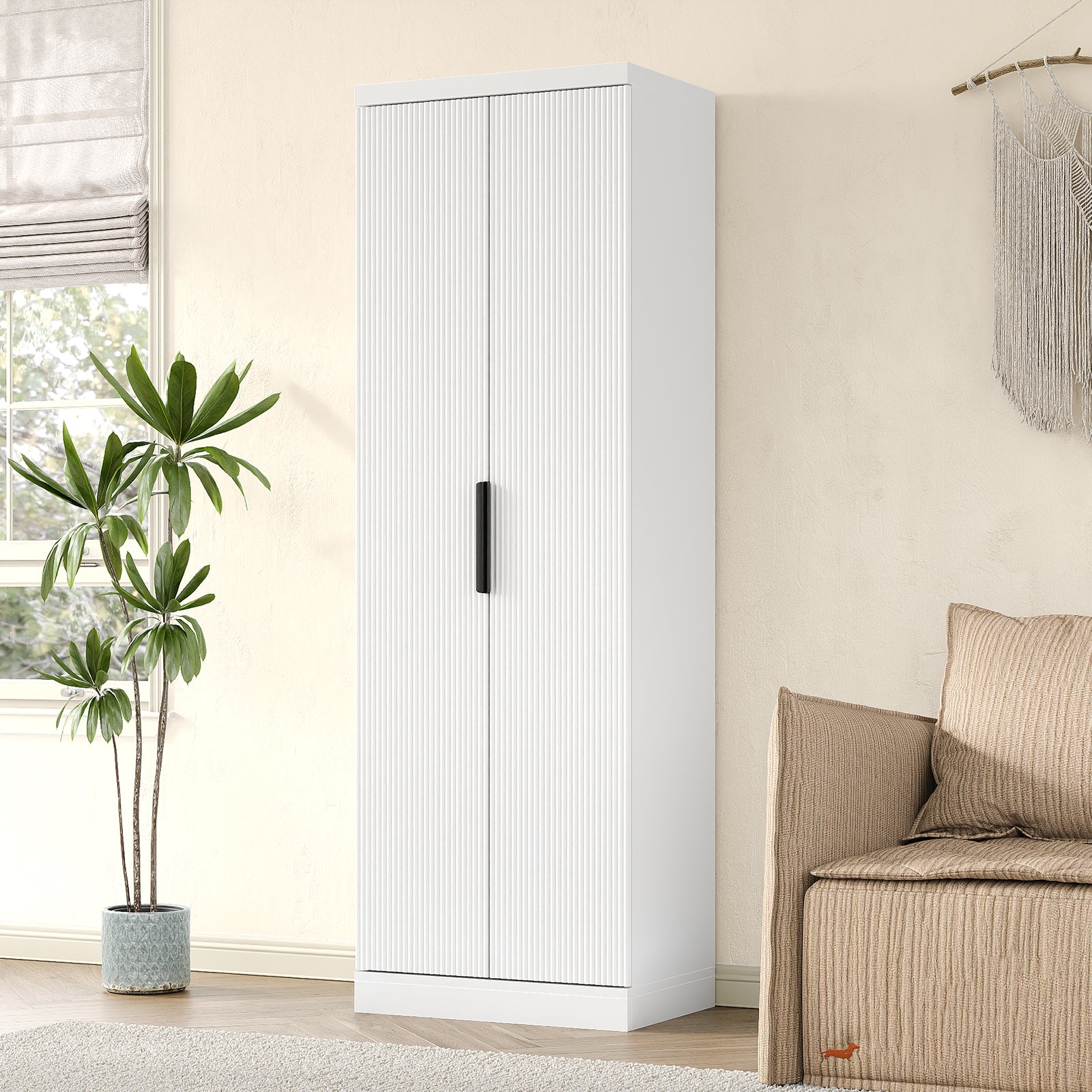 Tall Storage Cabinet, 5-Tier Fluted 72" high