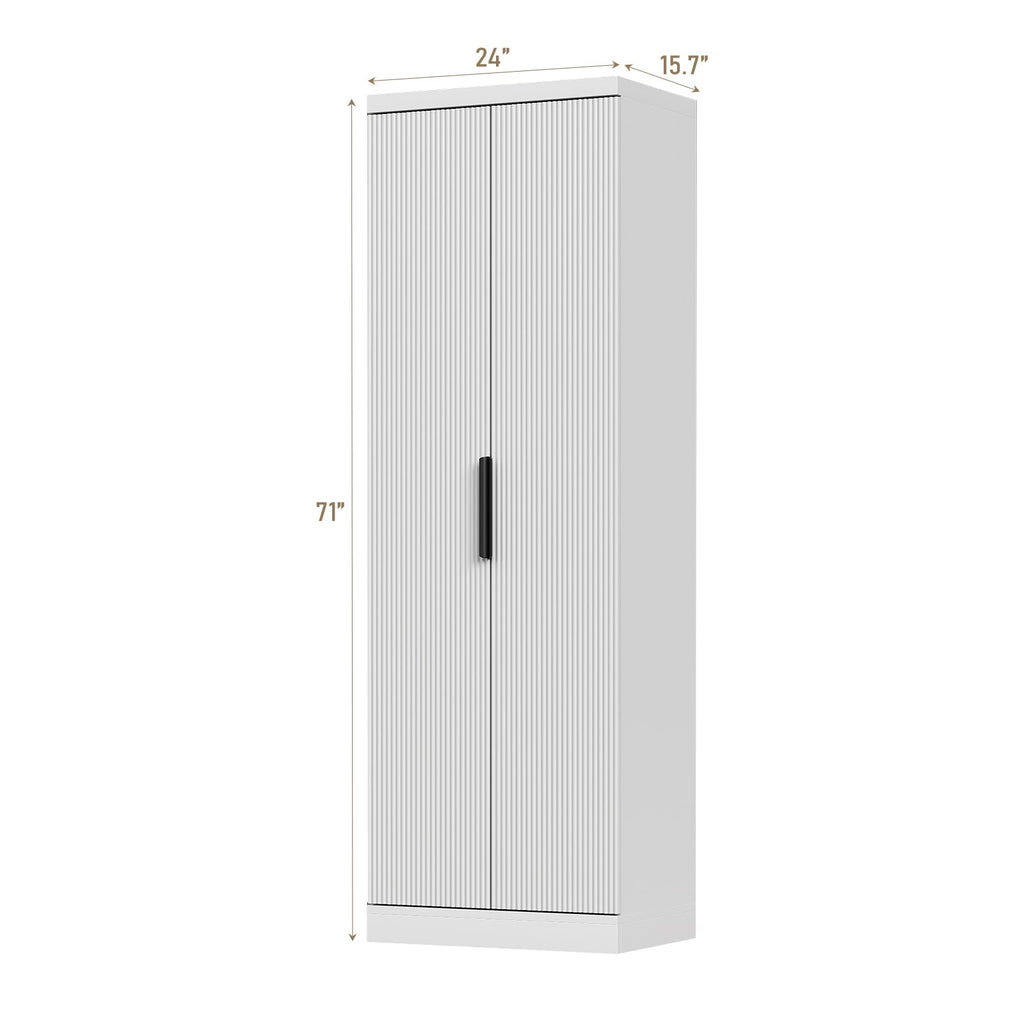 Tall Storage Cabinet, 5-Tier Fluted 72" high