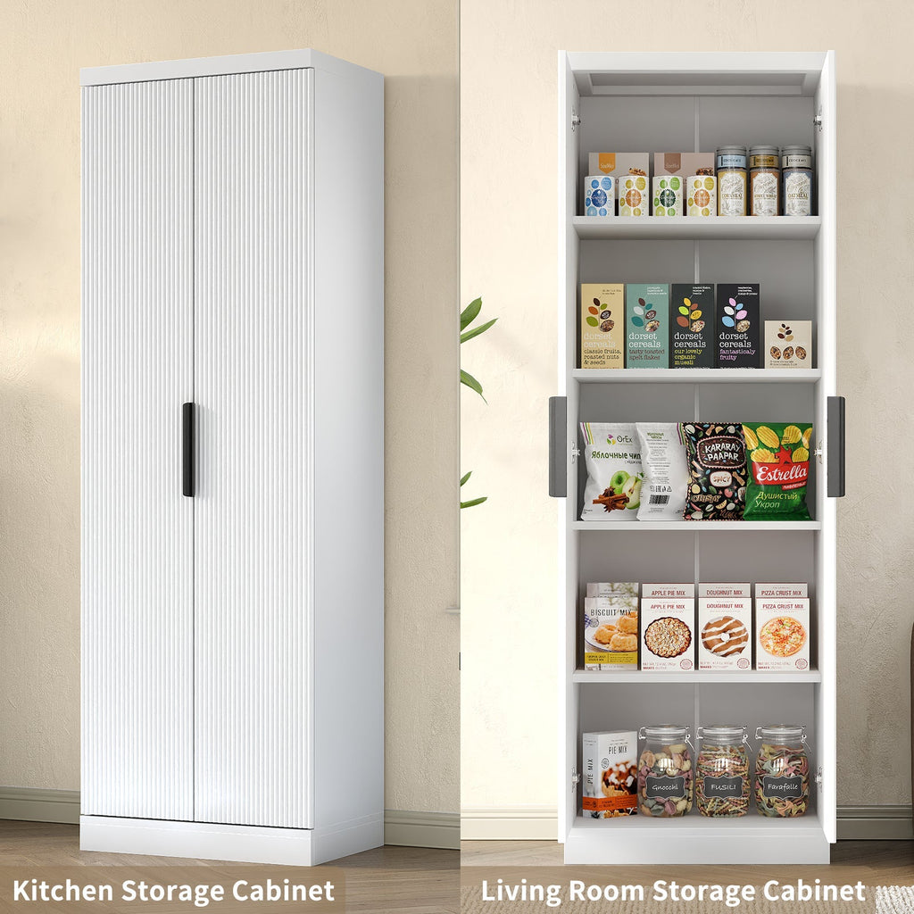 Tall Storage Cabinet, 5-Tier Fluted 72" high